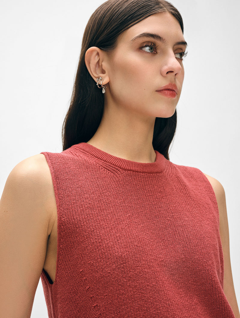 Linen Blend Shell Tank