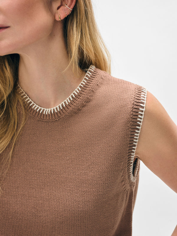 Cotton Blanket Trim Tank