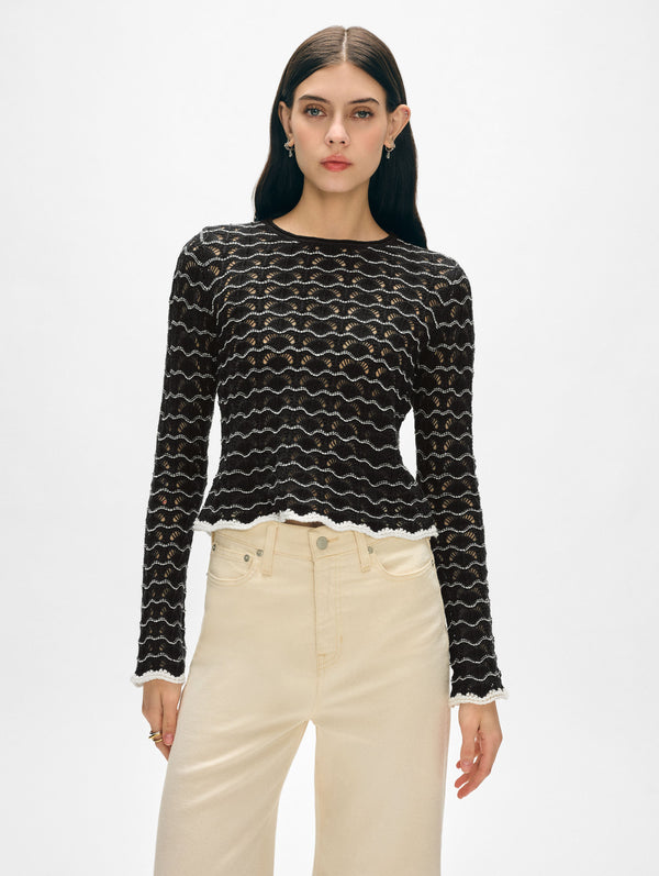 Cotton Pointelle Stitch Top
