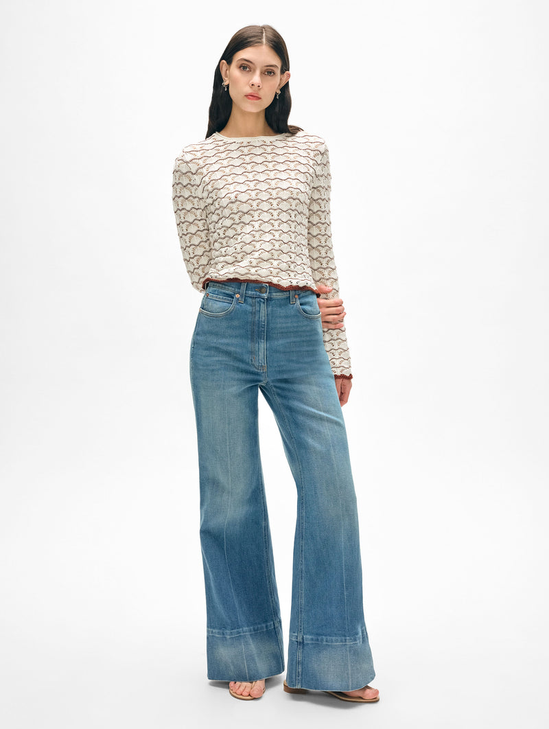 Cotton Pointelle Stitch Top