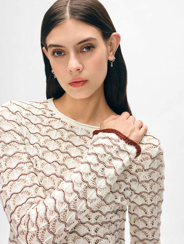 Cotton Pointelle Stitch Top