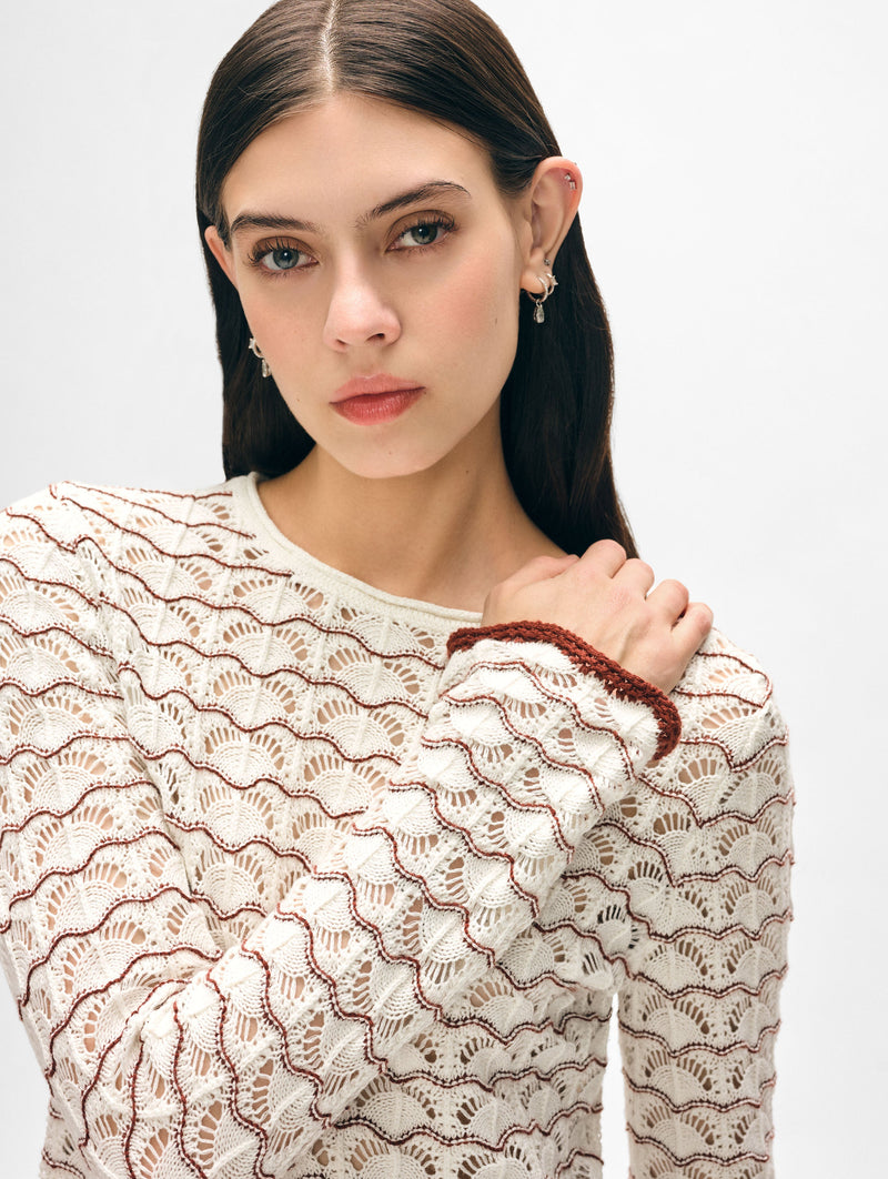 Cotton Pointelle Stitch Top