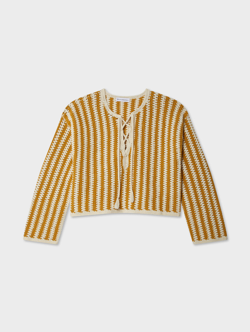 Hand-Crochet Cotton Splitneck