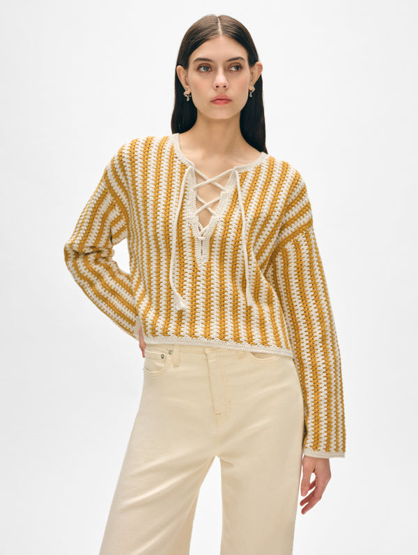 Hand-Crochet Cotton Splitneck