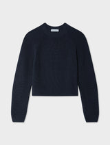 Cotton Ribbed Raglan Crewneck