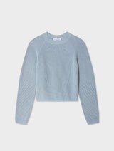 Cotton Ribbed Raglan Crewneck