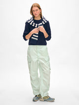 Cotton Ribbed Raglan Crewneck