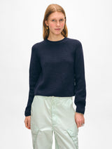 Cotton Ribbed Raglan Crewneck