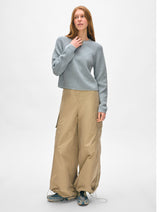 Cotton Ribbed Raglan Crewneck