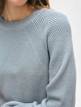 Cotton Ribbed Raglan Crewneck