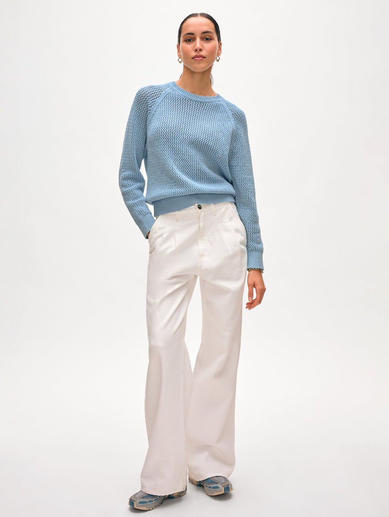 Fine Cotton Bouclé Mesh Sweatshirt