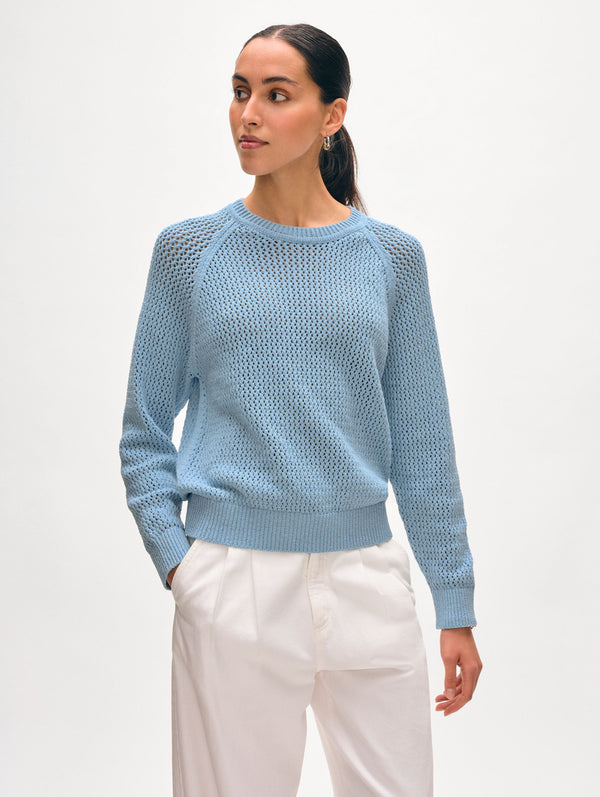 Fine Cotton Bouclé Mesh Sweatshirt