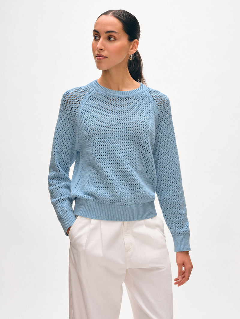 Fine Cotton Bouclé Mesh Sweatshirt