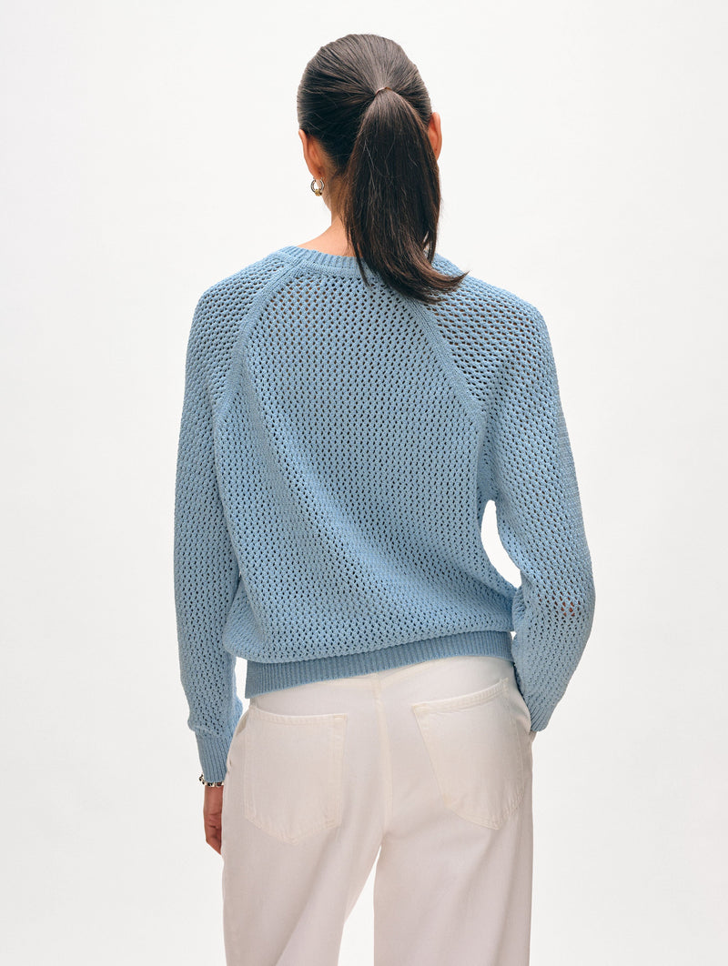 Fine Cotton Bouclé Mesh Sweatshirt