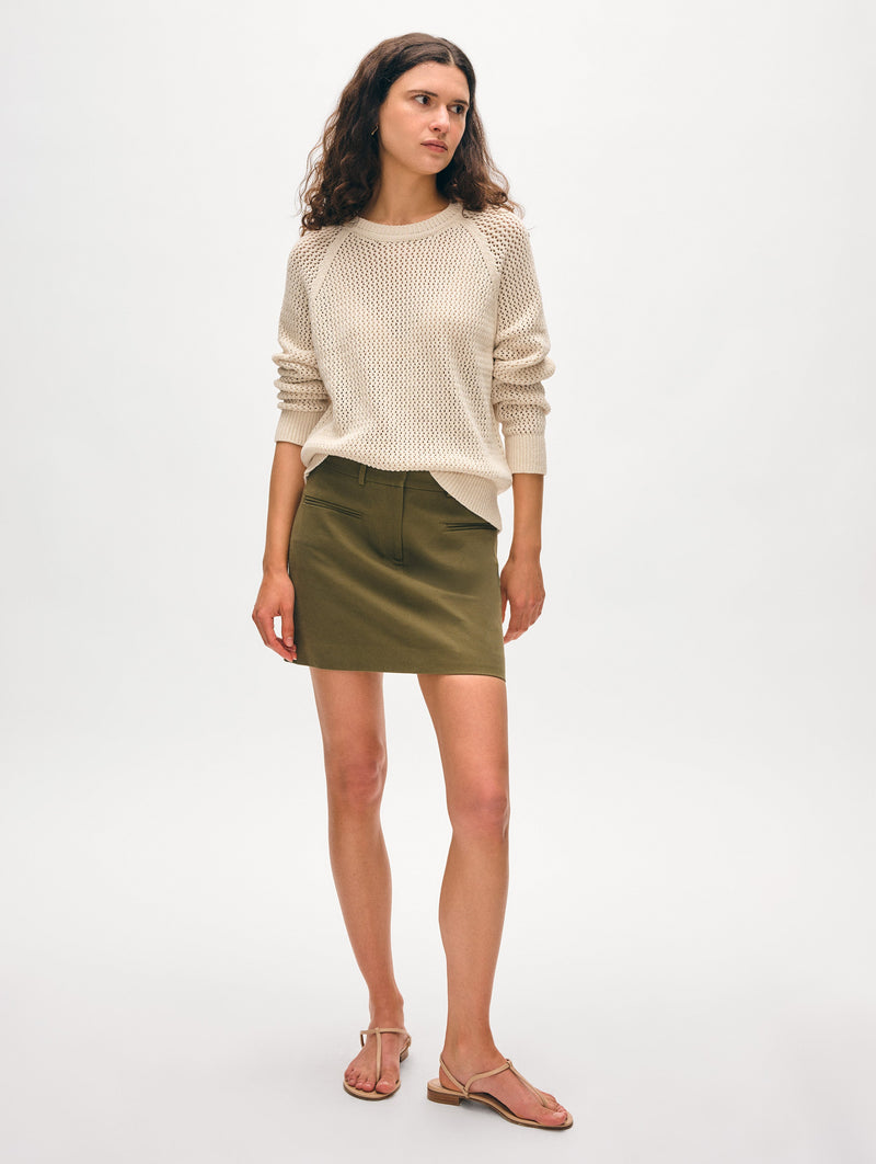 Fine Cotton Bouclé Mesh Sweatshirt