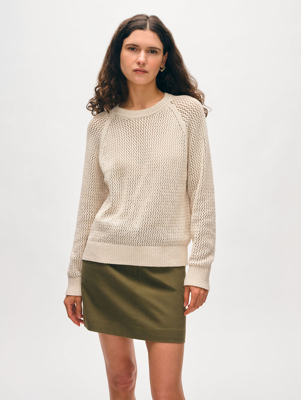 Fine Cotton Bouclé Mesh Sweatshirt