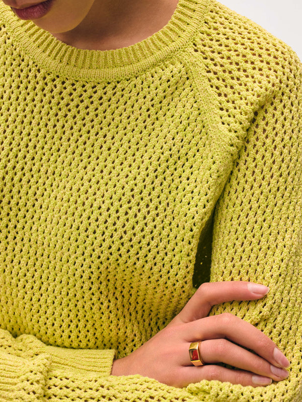 Fine Cotton Bouclé Mesh Sweatshirt