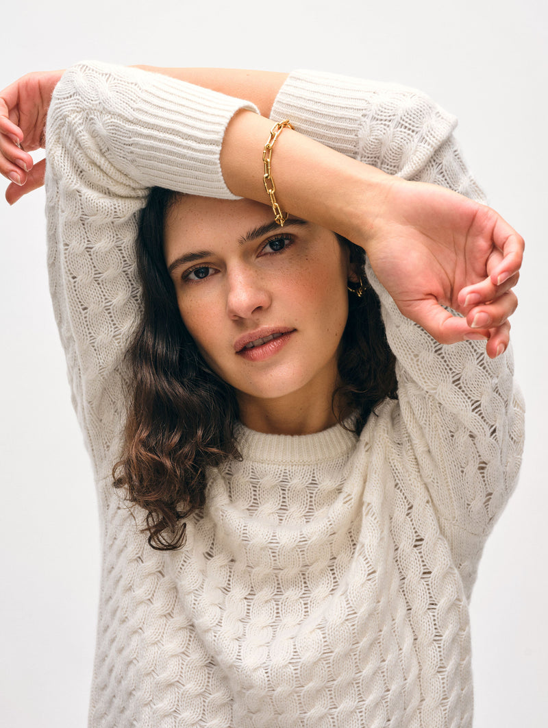 Cashmere Cable Crewneck