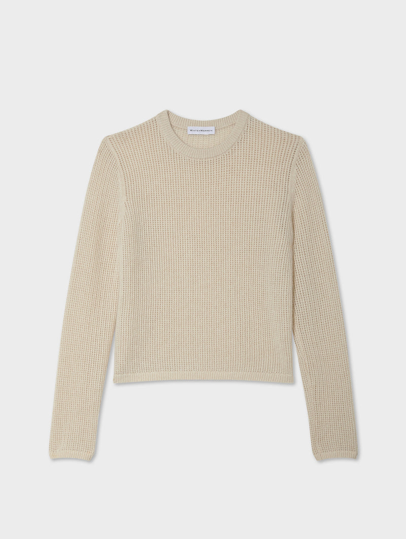 Cashmere Waffle Mesh Crewneck