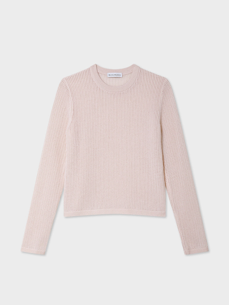 Cashmere Waffle Mesh Crewneck