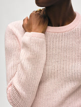 Cashmere Waffle Mesh Crewneck