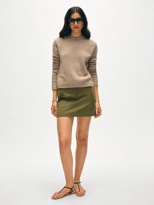 Cashmere Waffle Mesh Crewneck