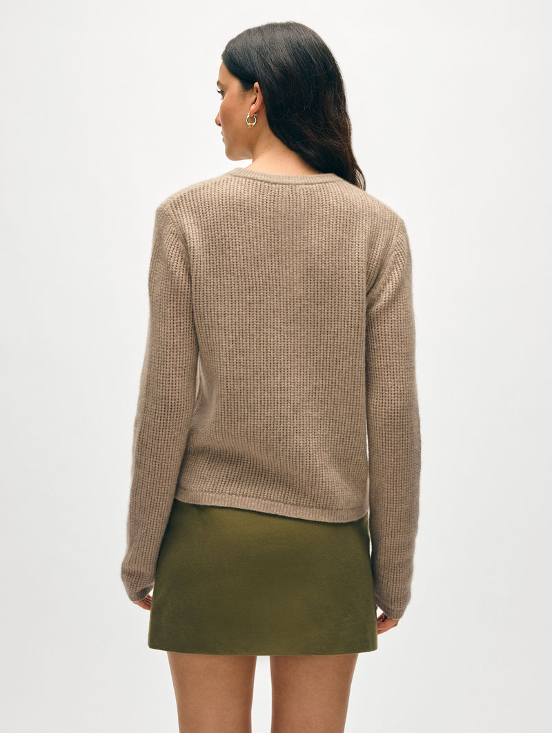 Cashmere Waffle Mesh Crewneck