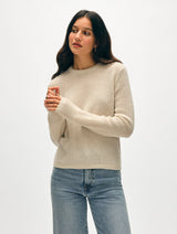 Cashmere Waffle Mesh Crewneck