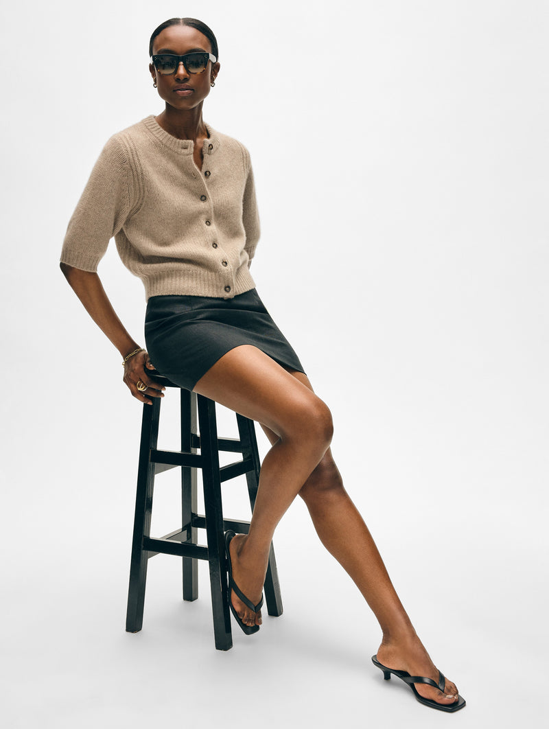 Cashmere Short Sleeve Cardigan