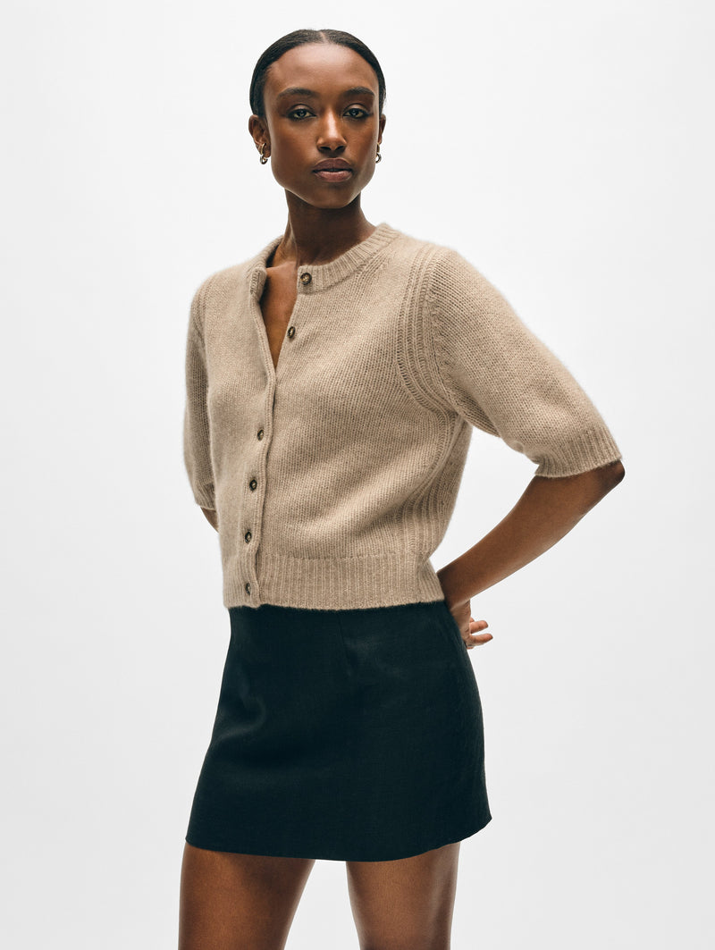 Cashmere Short Sleeve Cardigan