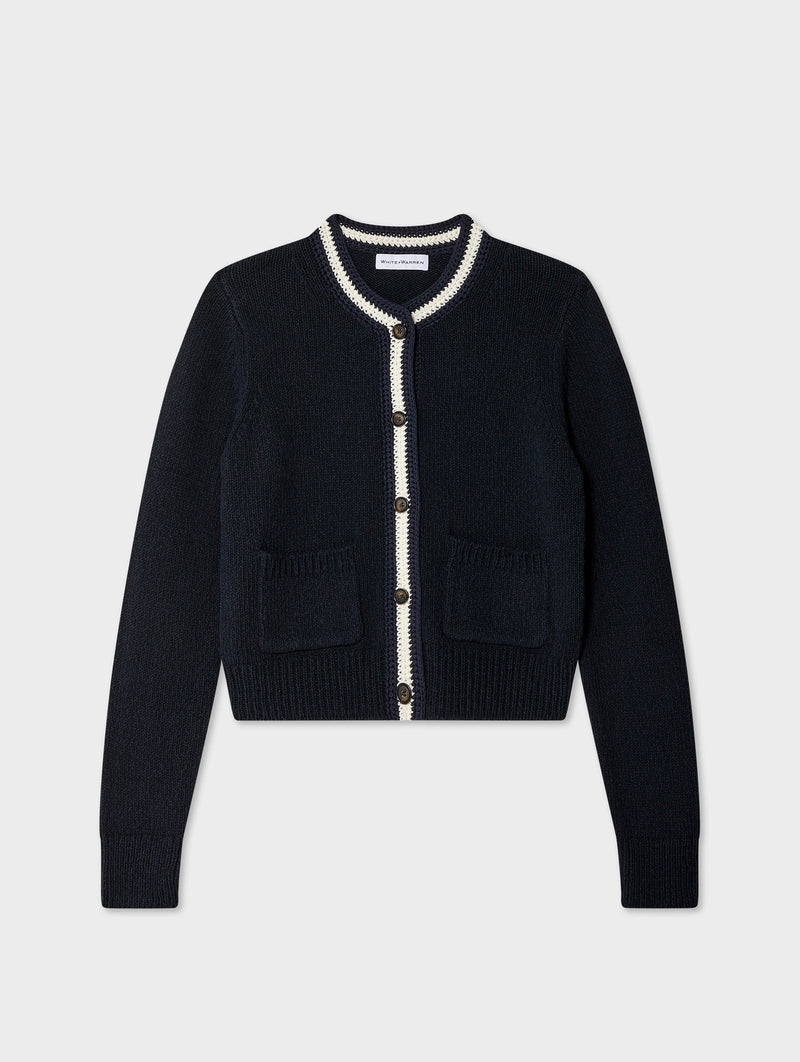 Lofty Cotton Crochet Trim Cardigan