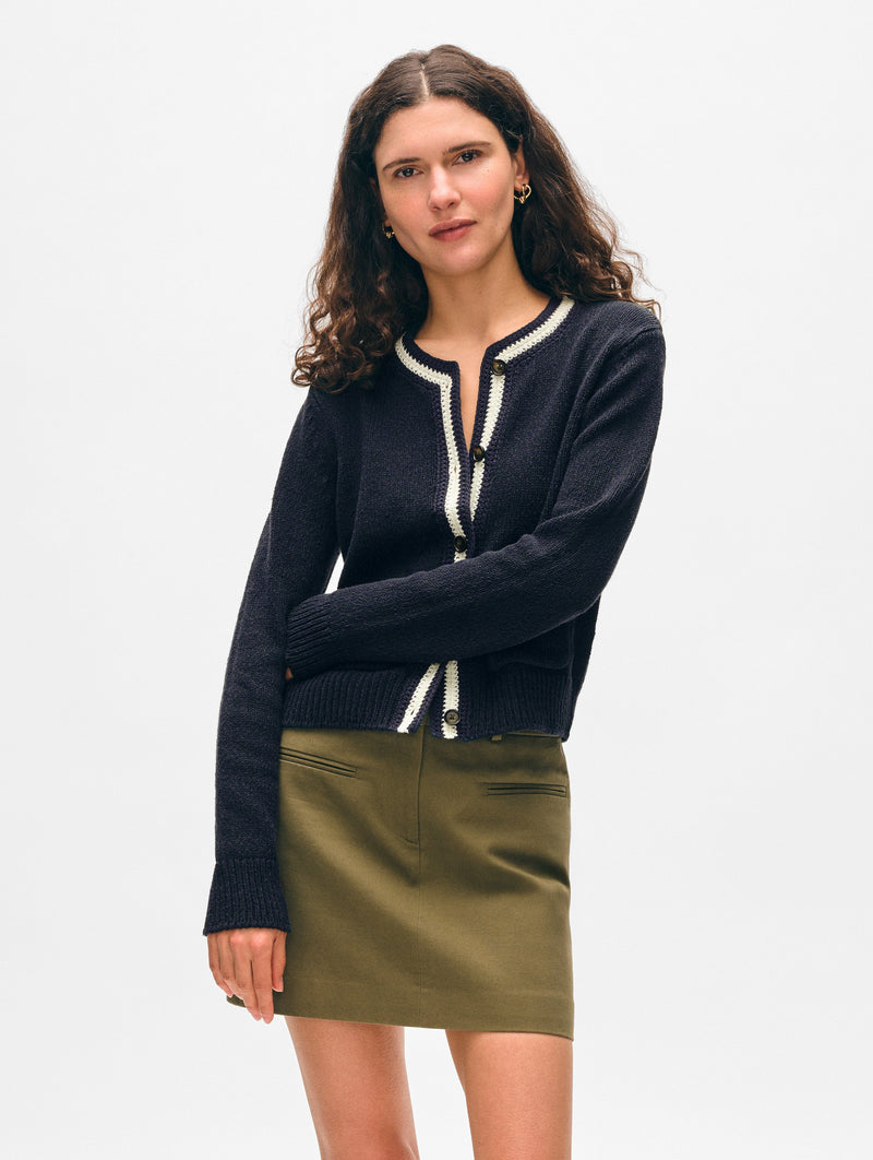 Lofty Cotton Crochet Trim Cardigan