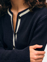 Lofty Cotton Crochet Trim Cardigan