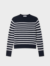 Cashmere Striped Crewneck
