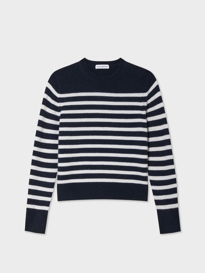Cashmere Striped Crewneck