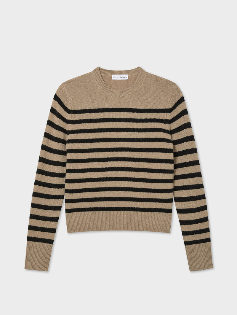 Cashmere Striped Crewneck