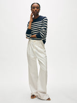 Cashmere Striped Crewneck