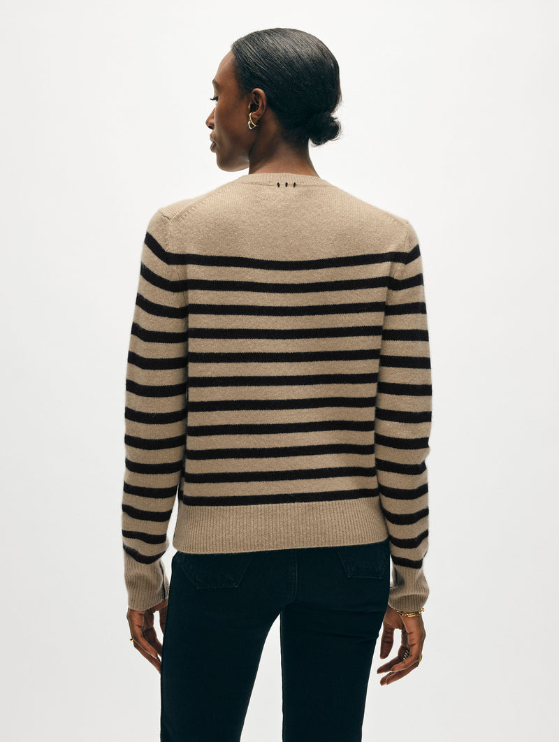 Cashmere Striped Crewneck