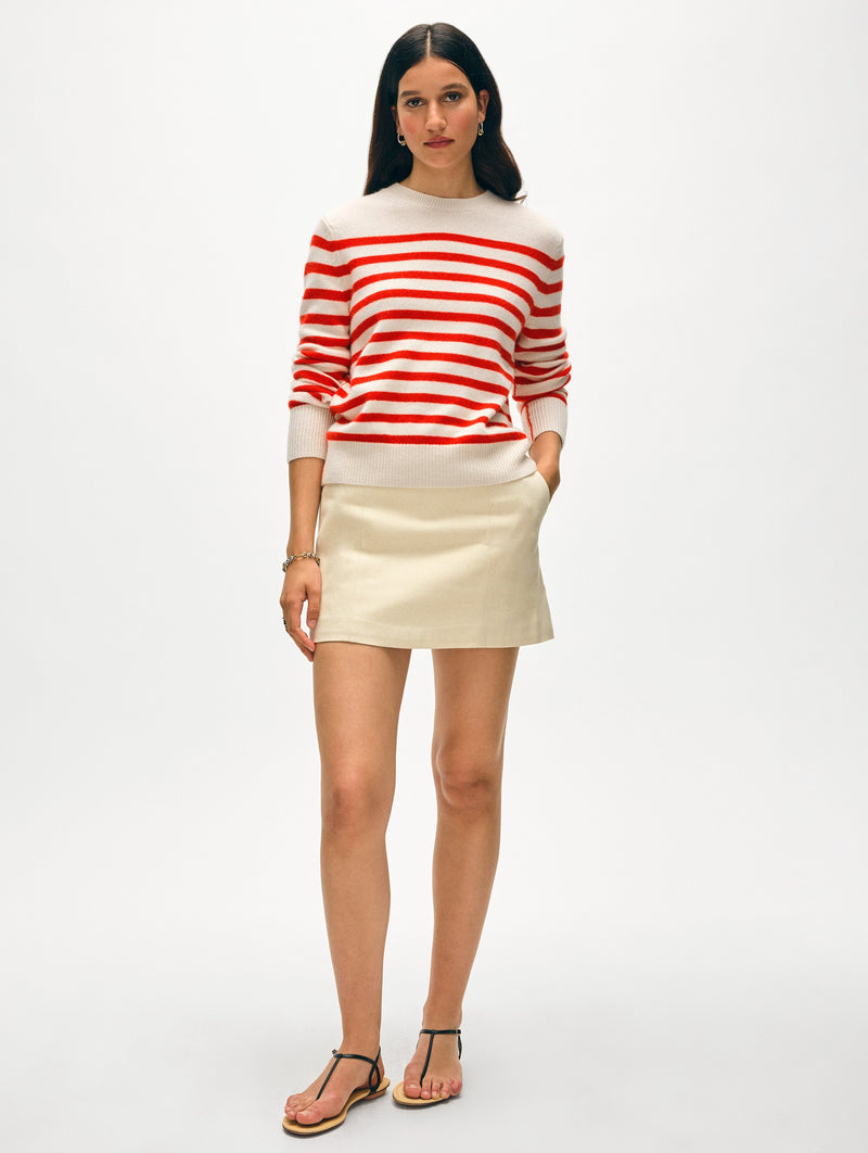 Cashmere Striped Crewneck