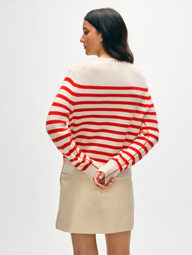 Cashmere Striped Crewneck