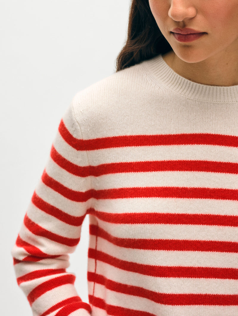 Cashmere Striped Crewneck