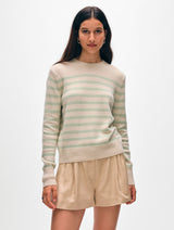 Cashmere Striped Crewneck