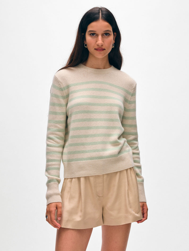 Cashmere Striped Crewneck