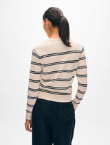 Fine Cotton Bouclé Striped Crewneck