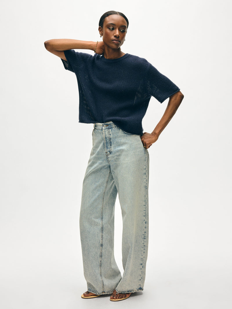 Cashmere Waffle Mesh Tee