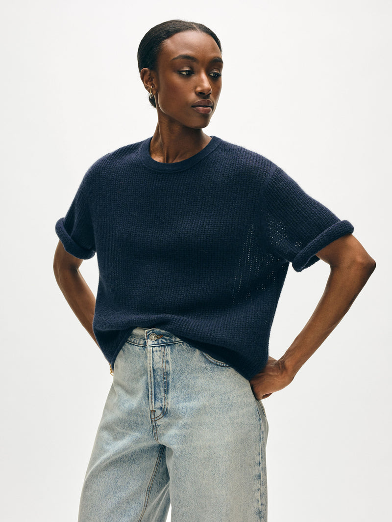 Cashmere Waffle Mesh Tee