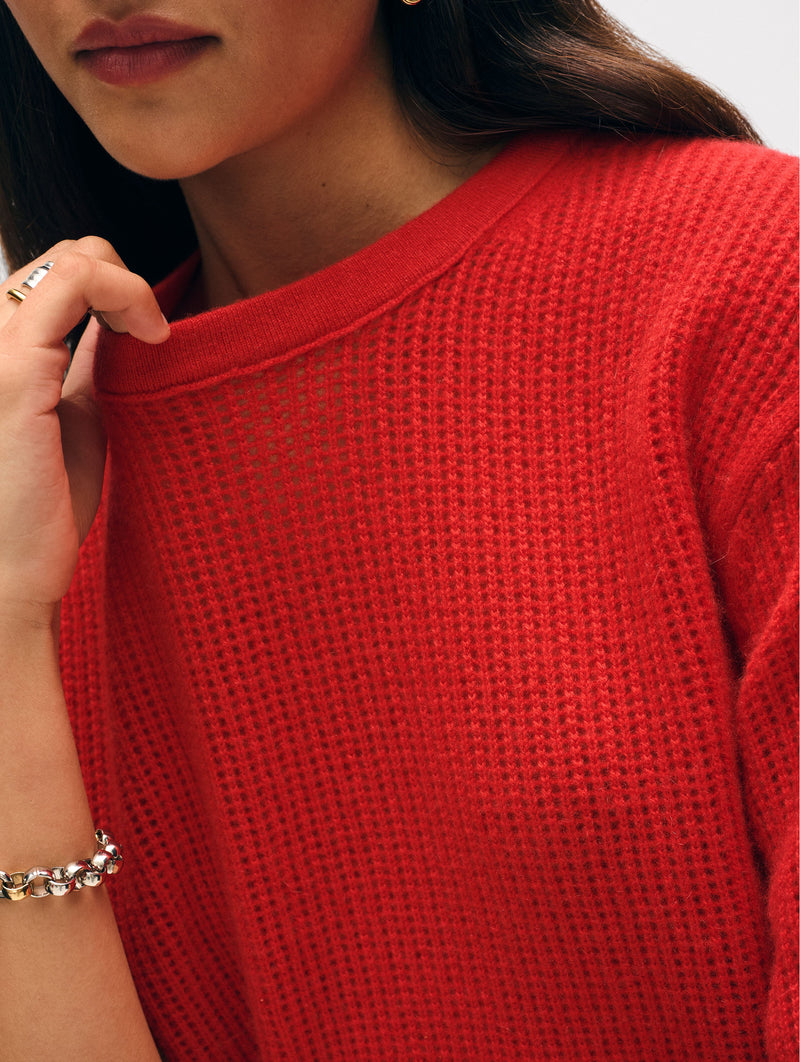 Cashmere Waffle Mesh Tee