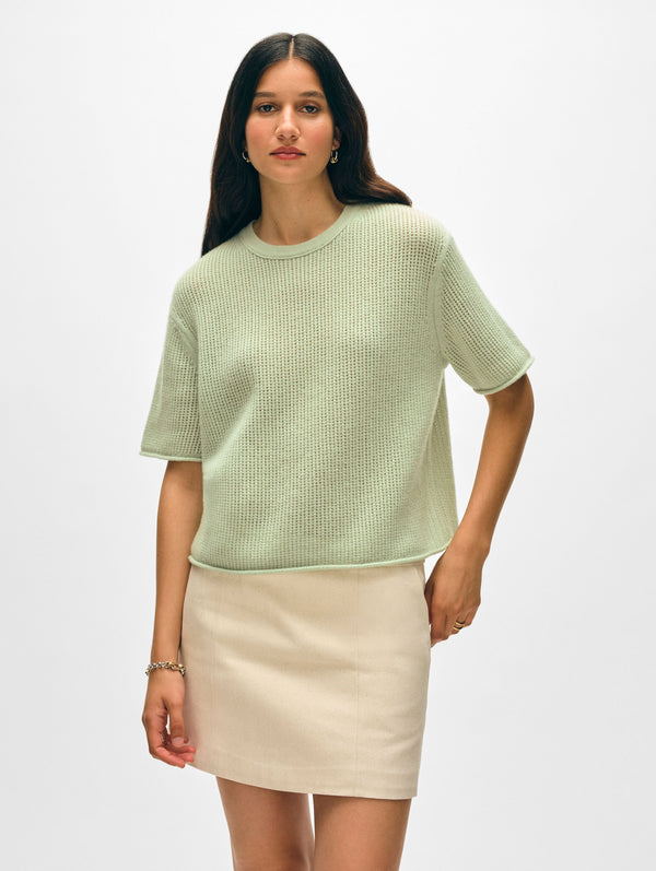 Cashmere Waffle Mesh Tee