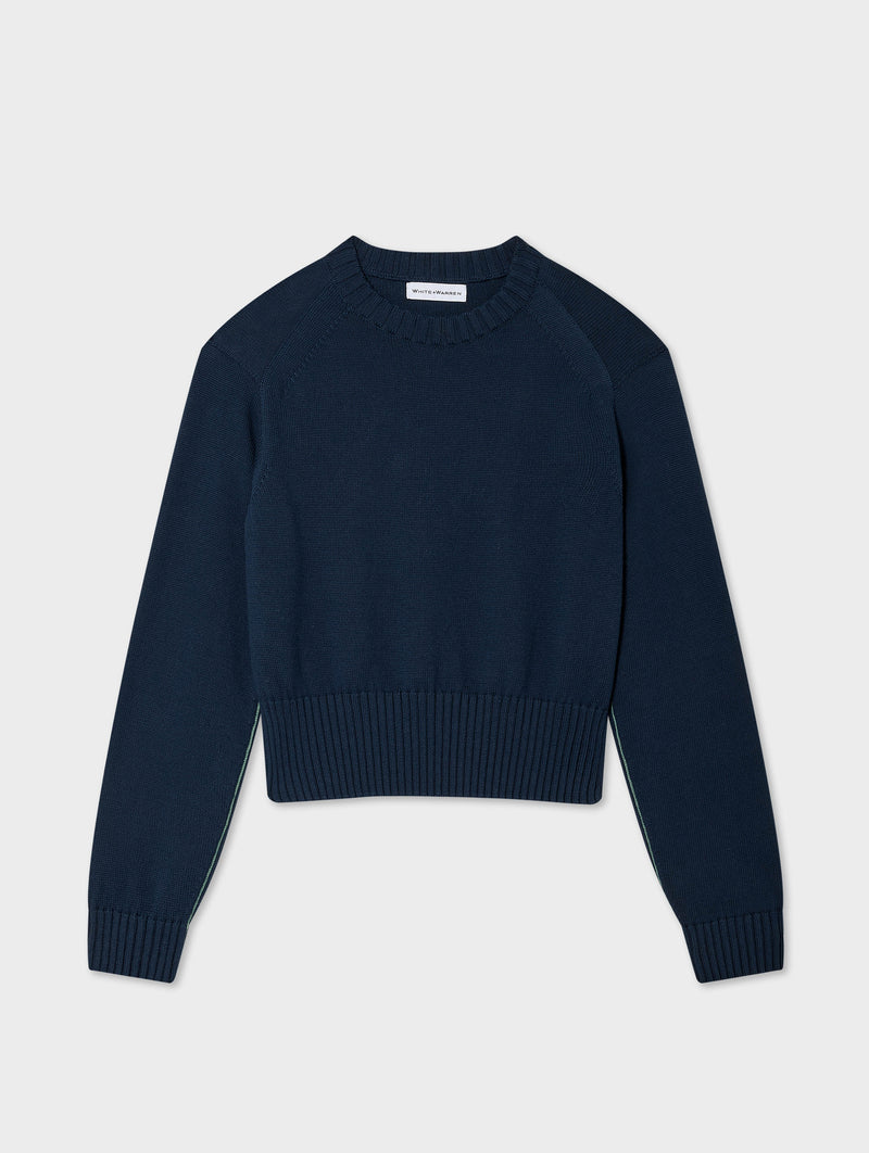 Soft Cotton Rib Trim Sweatshirt