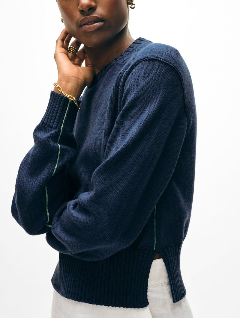 Soft Cotton Rib Trim Sweatshirt